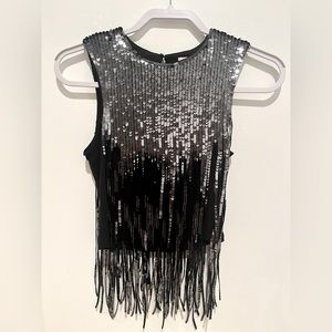 Black and silver crop top